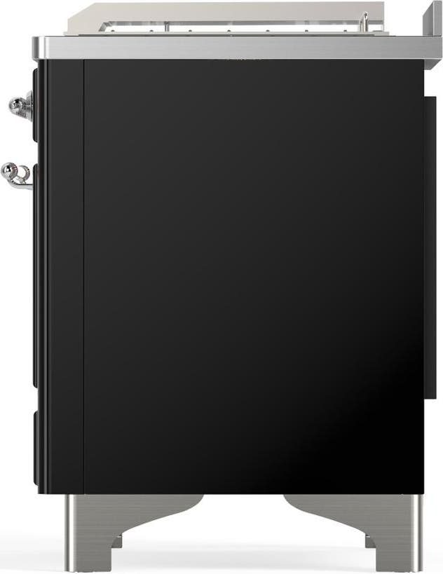 Ilve UM48FSQNR3BKC Glossy Black With Chrome Trim, Natural Gas