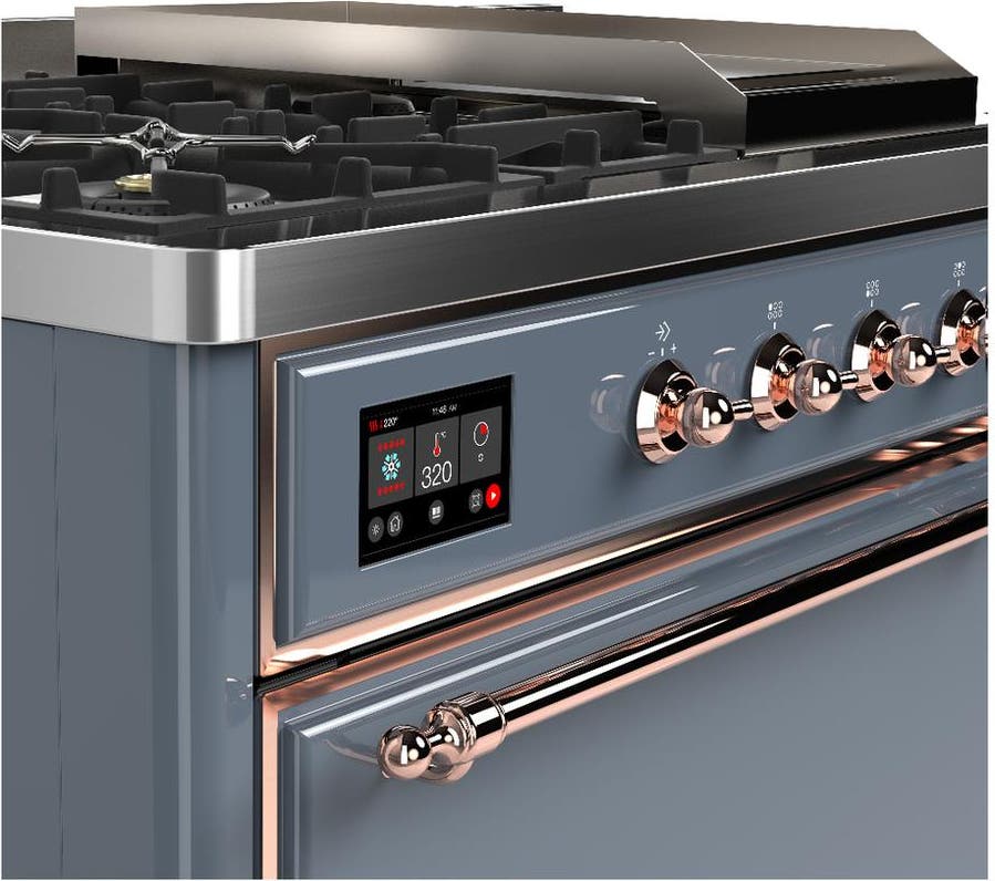 Ilve UM48FSQNR3BGPLP Blue Grey With Copper Trim, Liquid Propane