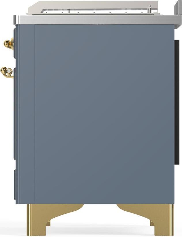Ilve UM48FSQNR3BGGLP Blue Grey With Brass Trim, Liquid Propane