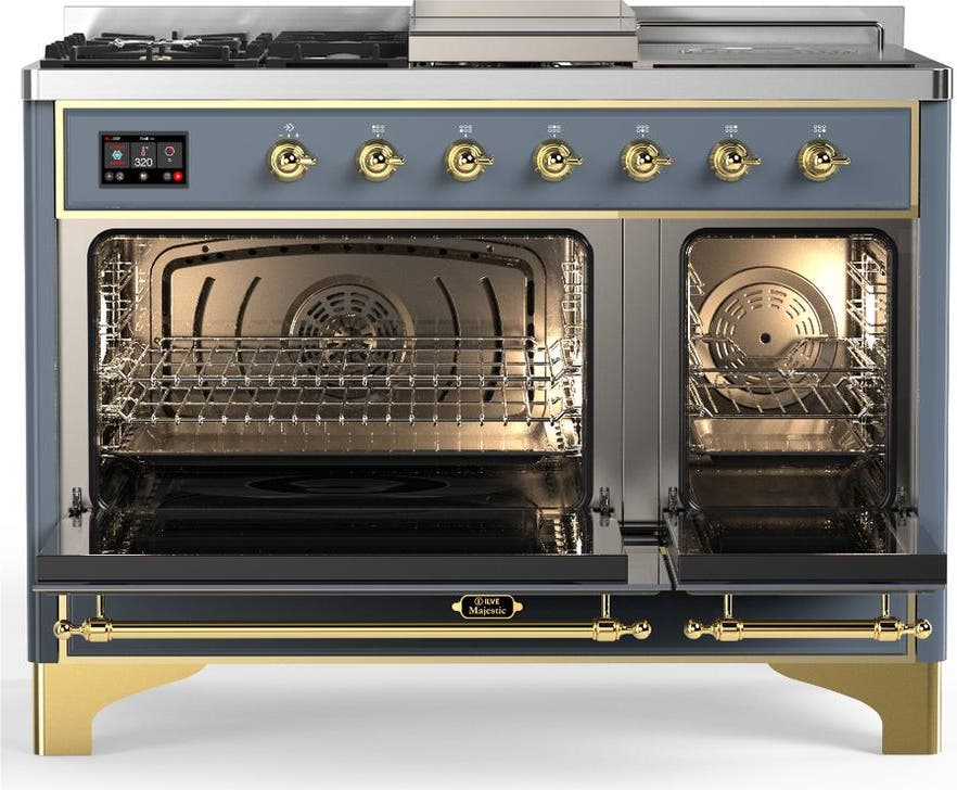 Ilve UM48FSQNR3BGG Blue Grey With Brass Trim, Natural Gas