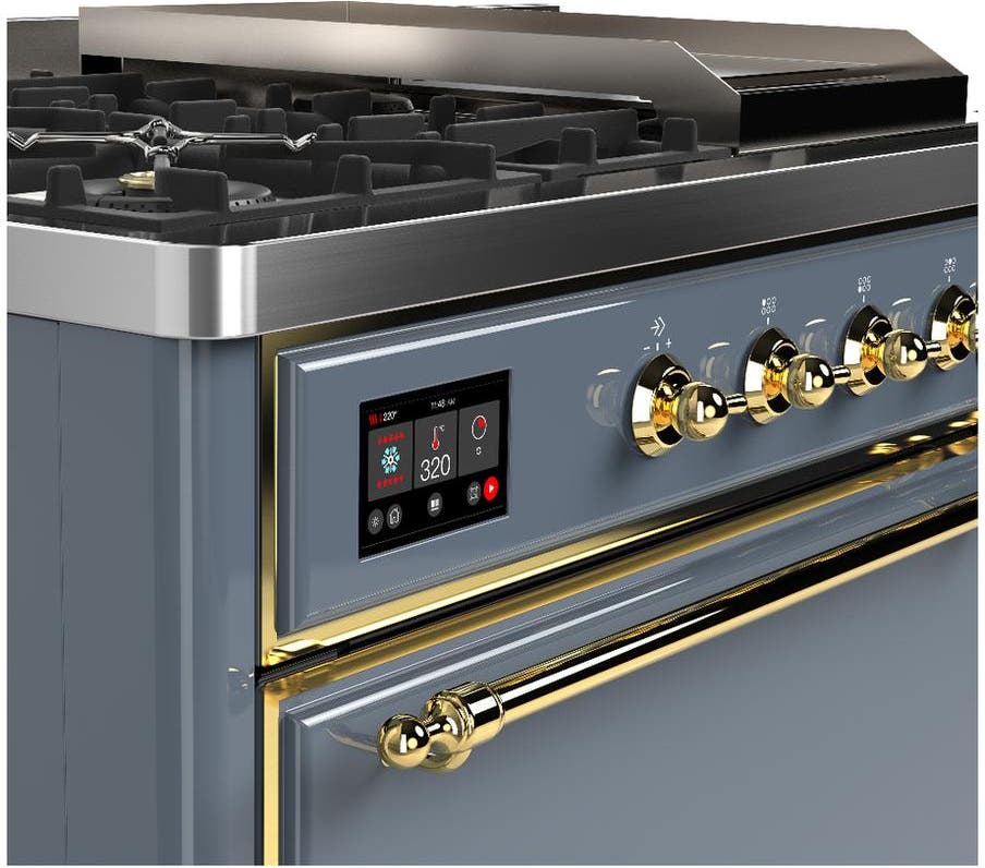 Ilve UM48FSQNR3BGG Blue Grey With Brass Trim, Natural Gas