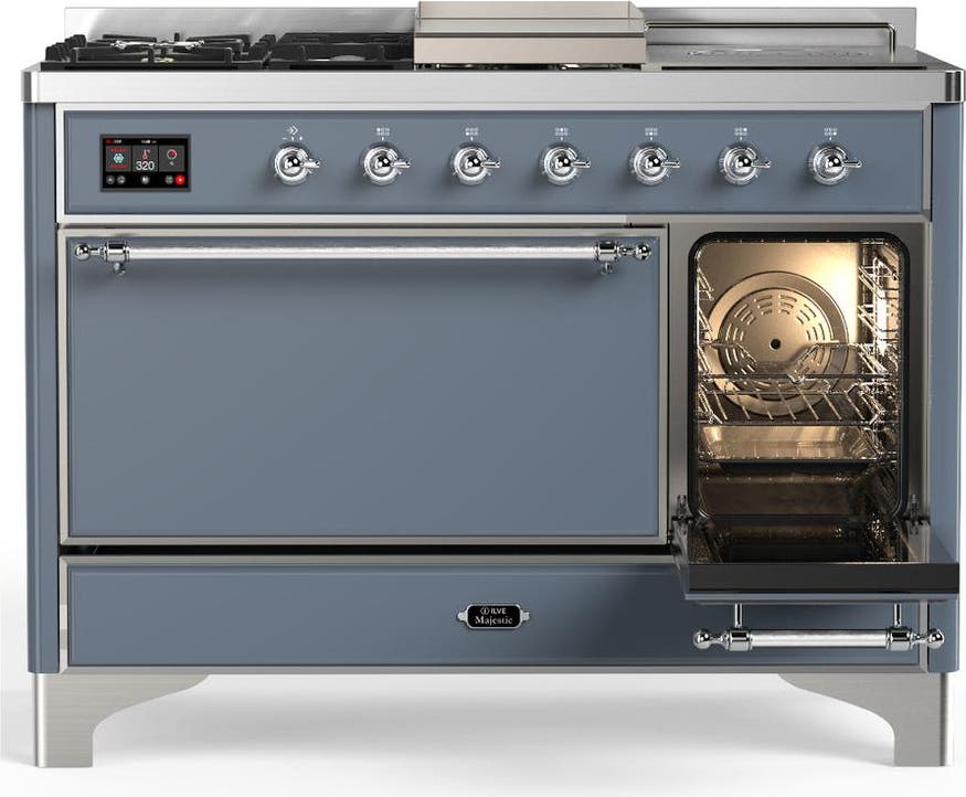 Ilve UM48FSQNR3BGCLP Blue Grey With Chrome Trim, Liquid Propane