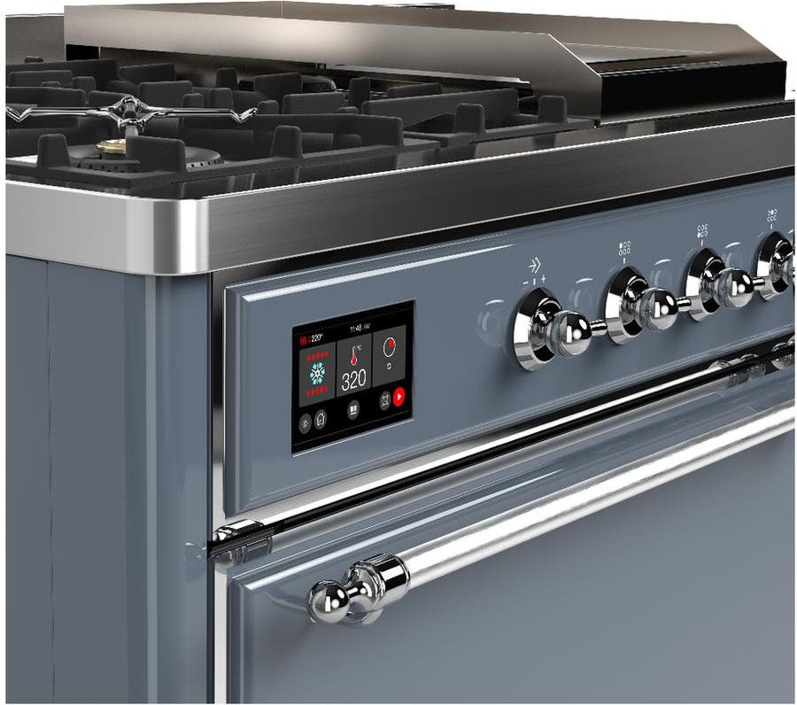 Ilve UM48FSQNR3BGCLP Blue Grey With Chrome Trim, Liquid Propane