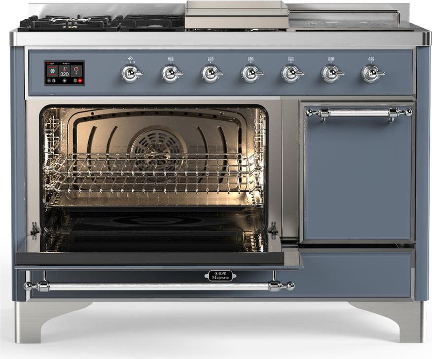 Ilve UM48FSQNR3BGC Blue Grey With Chrome Trim, Natural Gas
