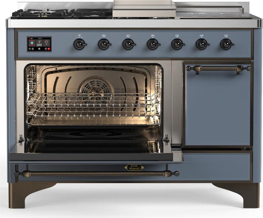 Ilve UM48FSQNR3BGB Blue Grey With Burnished Trim, Natural Gas