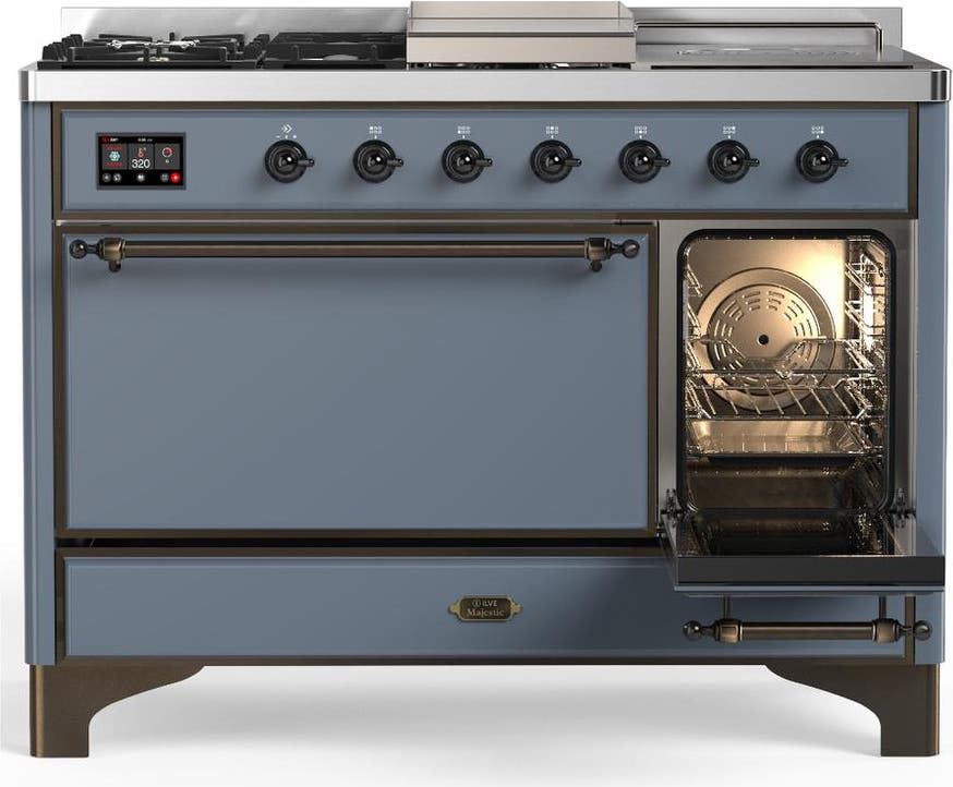 Ilve UM48FSQNR3BGB Blue Grey With Burnished Trim, Natural Gas