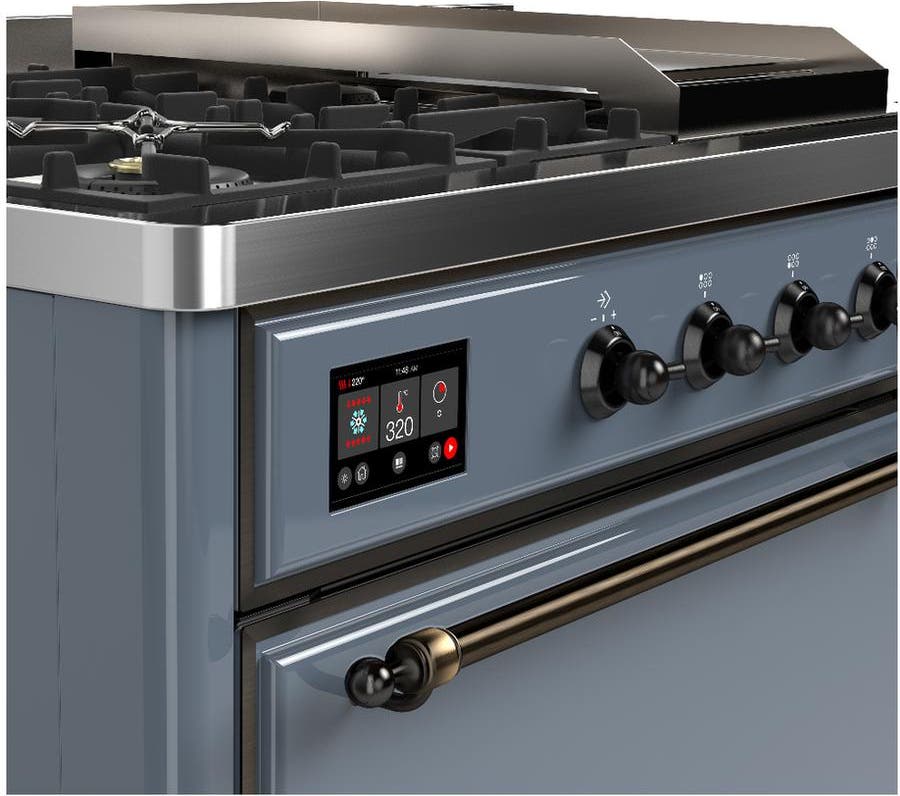 Ilve UM48FSQNR3BGB Blue Grey With Burnished Trim, Natural Gas