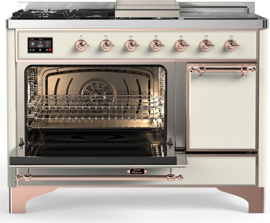Ilve UM48FSQNR3AWPLP Antique White With Copper Trim, Liquid Propane