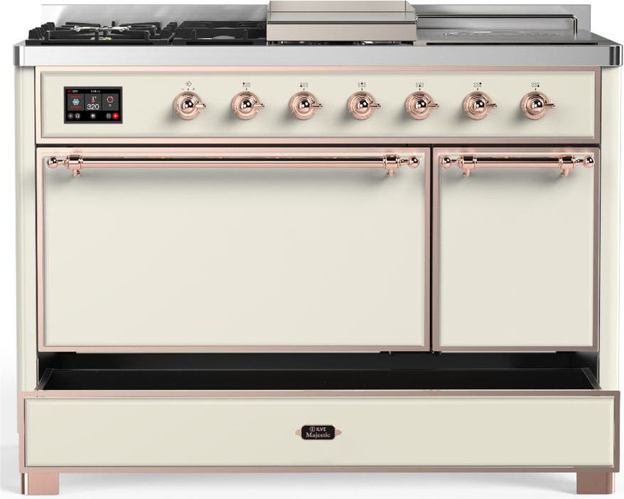 Ilve UM48FSQNR3AWPLP Antique White With Copper Trim, Liquid Propane