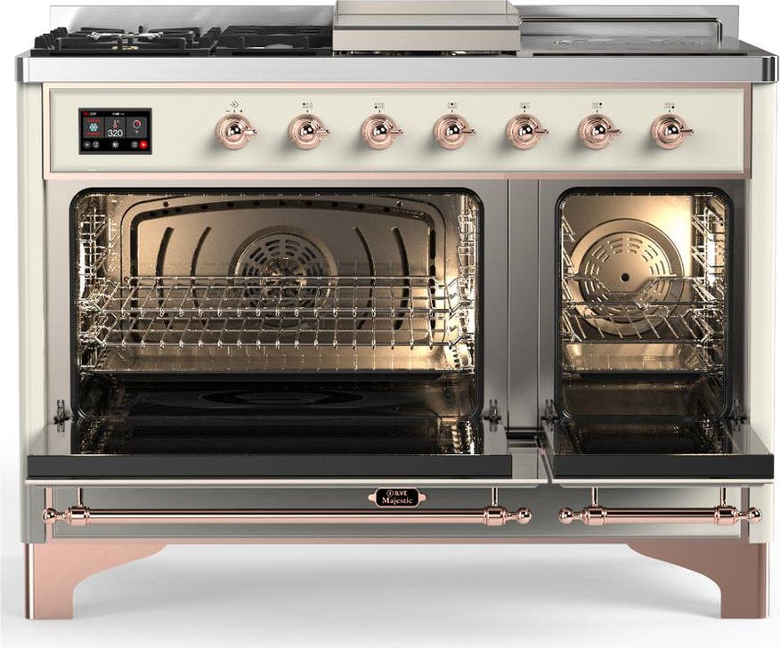 Ilve UM48FSQNR3AWP Antique White With Copper Trim, Natural Gas
