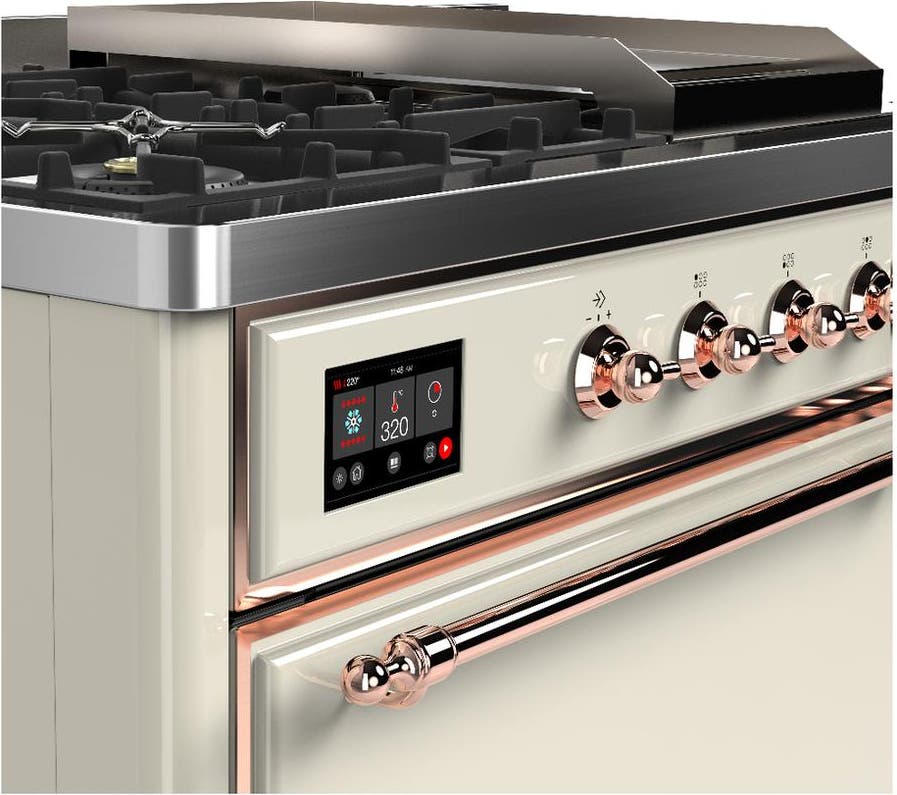 Ilve UM48FSQNR3AWP Antique White With Copper Trim, Natural Gas