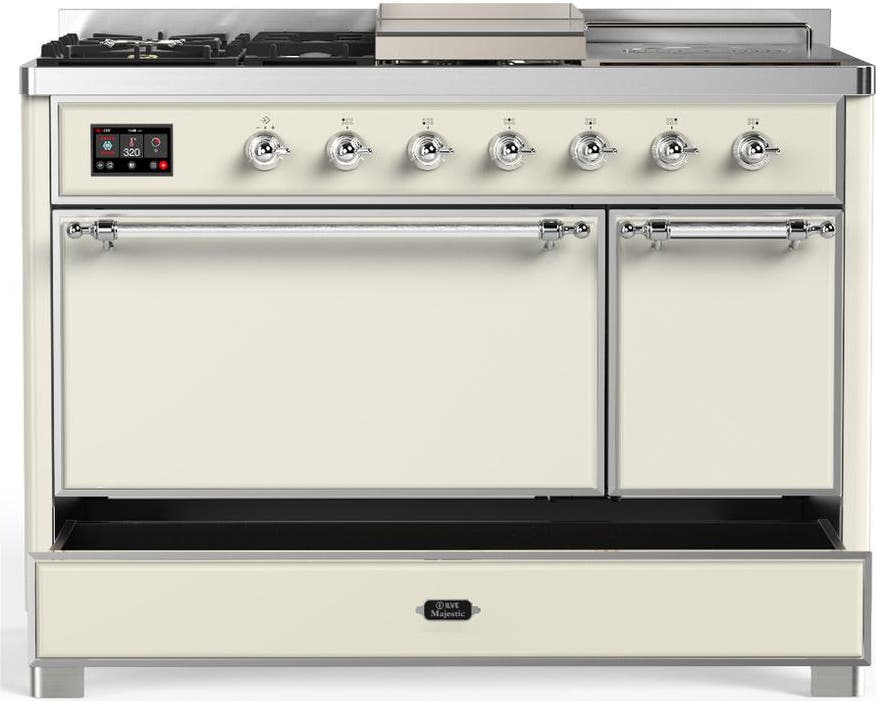Ilve UM48FSQNR3AWCLP Antique White With Chrome Trim, Liquid Propane