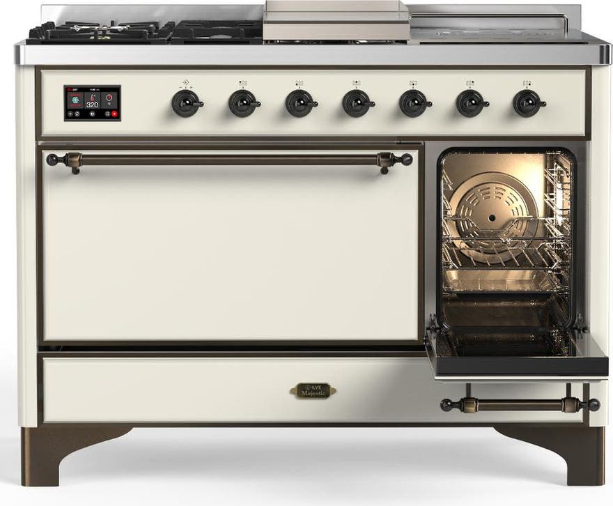 Ilve UM48FSQNR3AWBLP Antique White With Burnished Trim, Liquid Propane