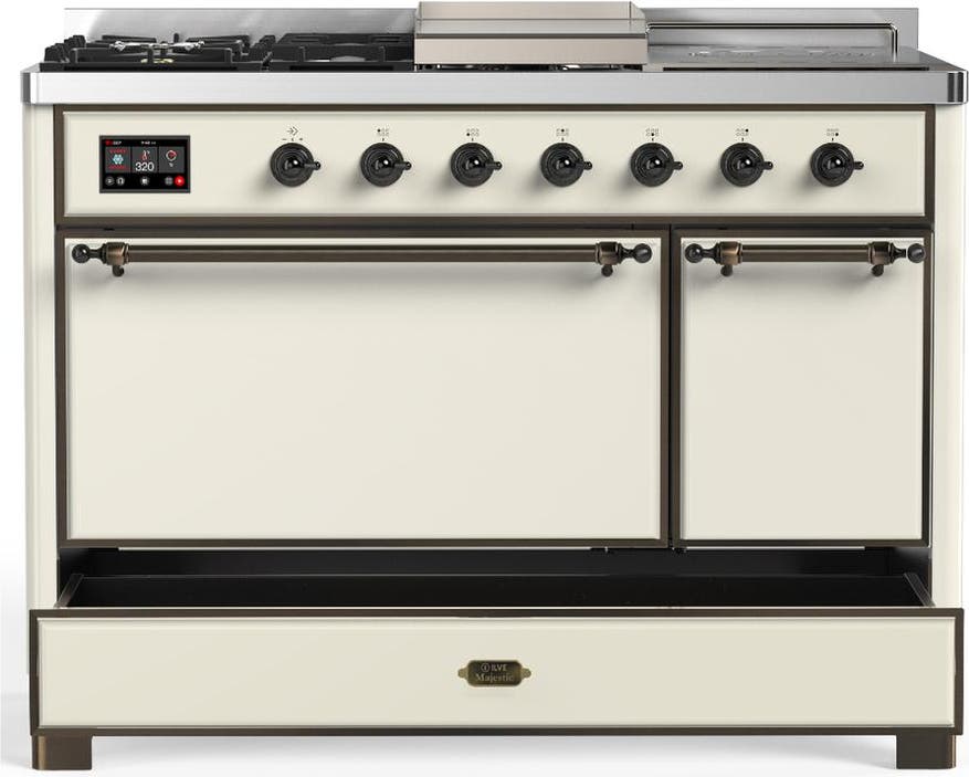 Ilve UM48FSQNR3AWB Antique White With Burnished Trim, Natural Gas