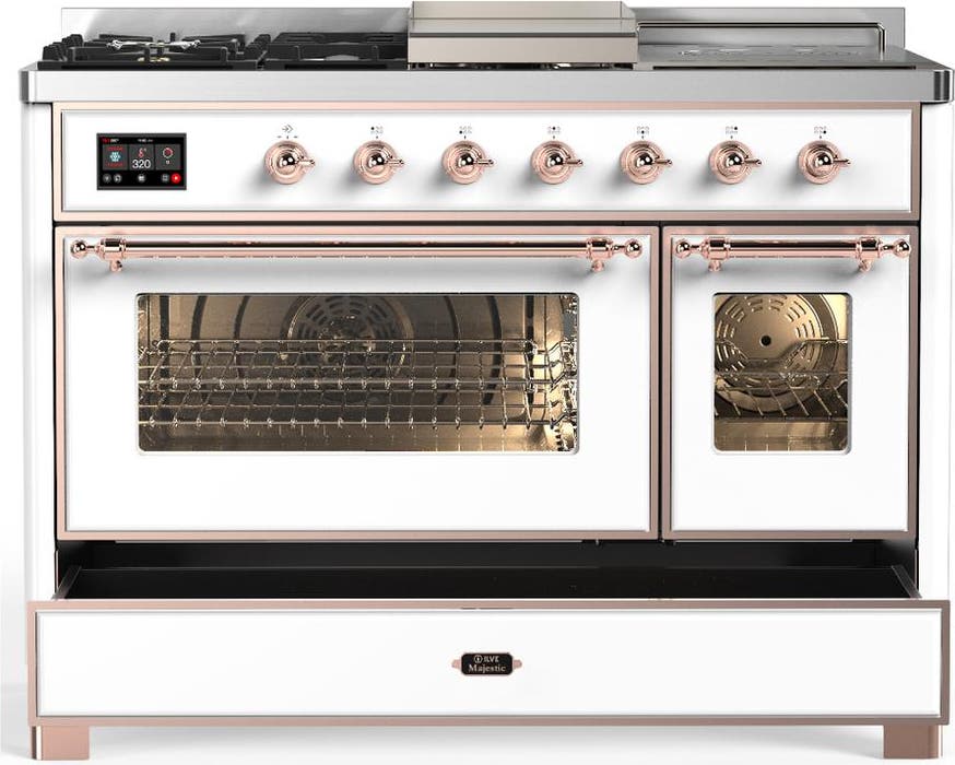 Ilve UM48FSNR3WHPLP White With Copper Trim, Liquid Propane