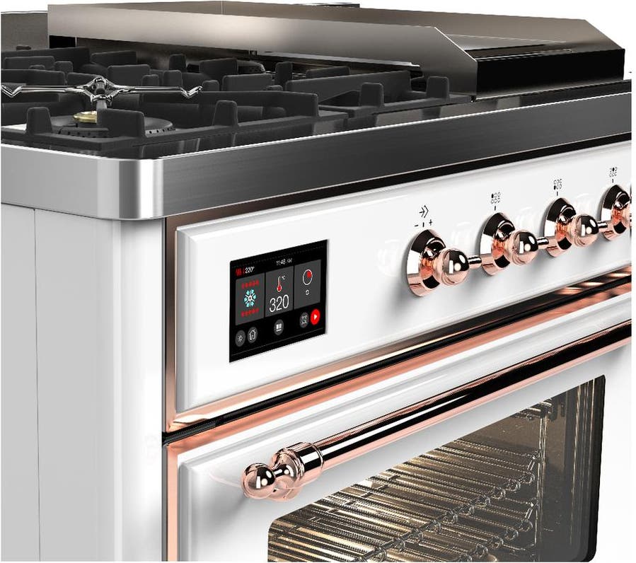 Ilve UM48FSNR3WHP White With Copper Trim, Natural Gas