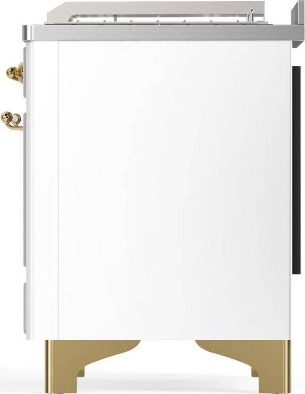Ilve UM48FSNR3WHGLP White With Brass Trim, Liquid Propane
