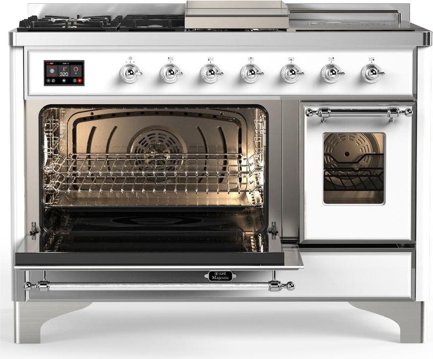 Ilve UM48FSNR3WHCLP White With Chrome Trim, Liquid Propane