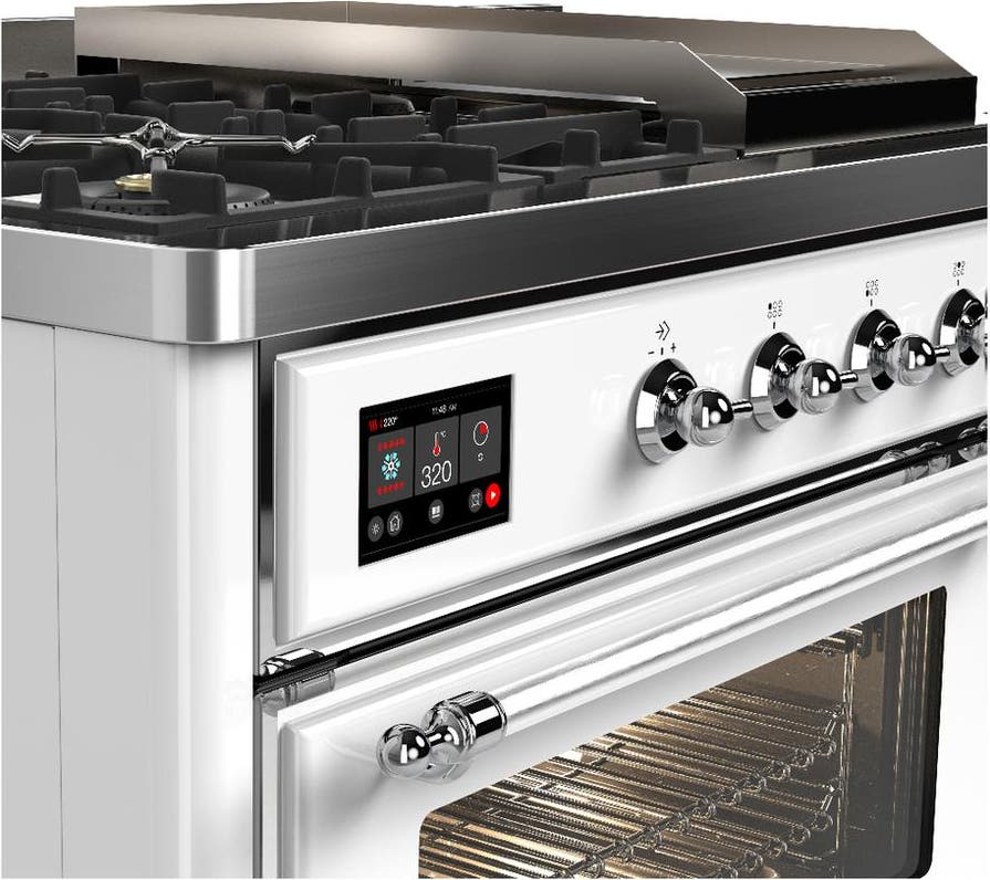 Ilve UM48FSNR3WHCLP White With Chrome Trim, Liquid Propane