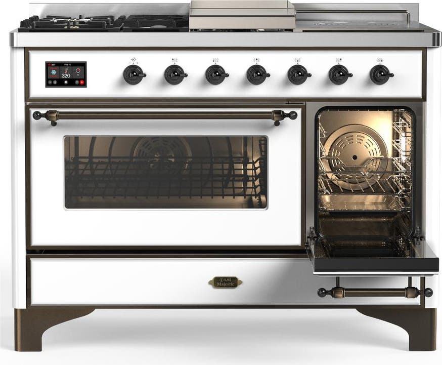 Ilve UM48FSNR3WHB White With Burnished Trim, Natural Gas