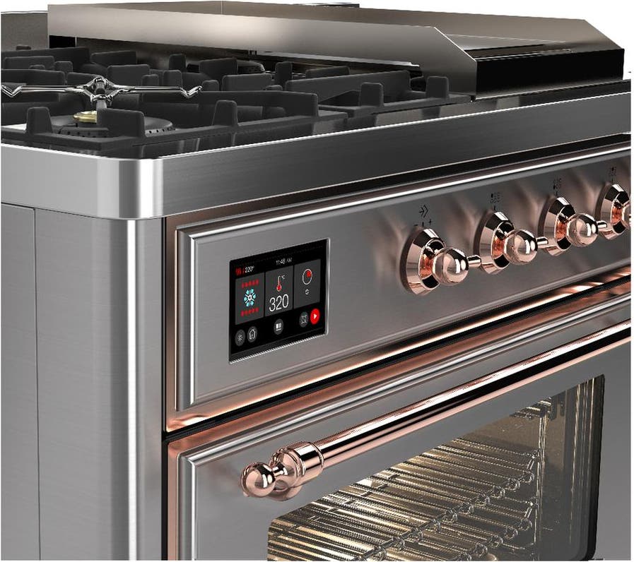 Ilve UM48FSNR3SSPLP Stainless Steel With Copper Trim, Liquid Propane