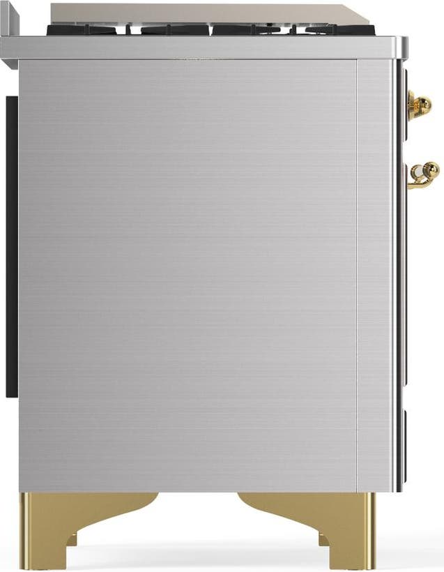 Ilve UM48FSNR3SSG Stainless Steel With Brass Trim, Natural Gas