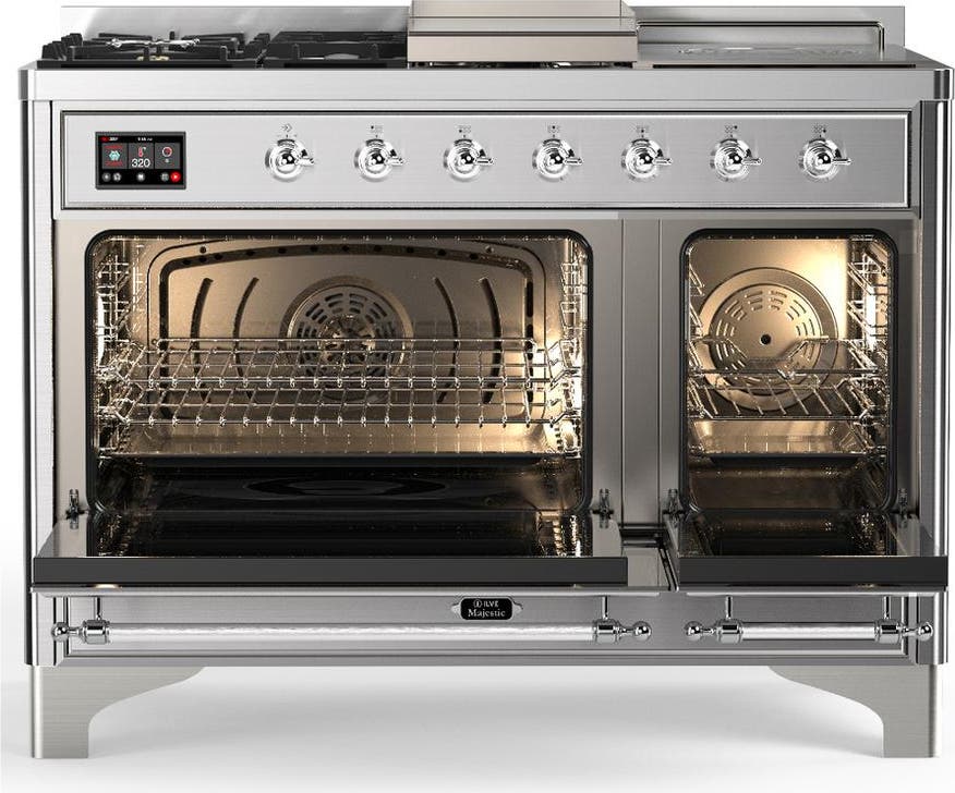 Ilve UM48FSNR3SSCLP Stainless Steel With Chrome Trim, Liquid Propane