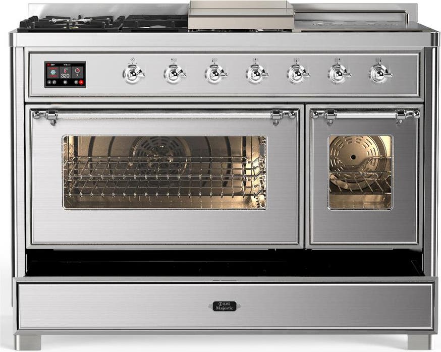Ilve UM48FSNR3SSCLP Stainless Steel With Chrome Trim, Liquid Propane
