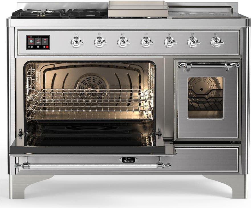 Ilve UM48FSNR3SSC Stainless Steel With Chrome Trim, Natural Gas