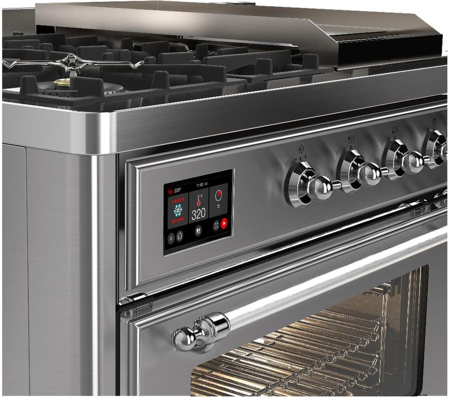 Ilve UM48FSNR3SSC Stainless Steel With Chrome Trim, Natural Gas