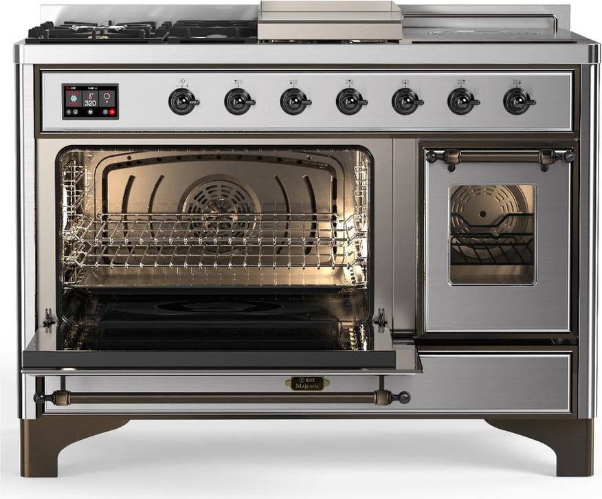 Ilve UM48FSNR3SSBLP Stainless Steel With Burnished Trim, Liquid Propan...