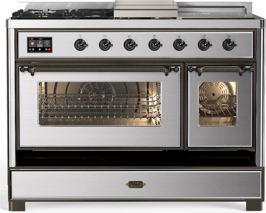 Ilve UM48FSNR3SSBLP Stainless Steel With Burnished Trim, Liquid Propan...
