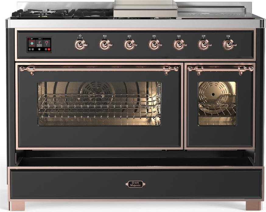 Ilve UM48FSNR3MGPLP Matte Graphite With Copper Trim, Liquid Propane