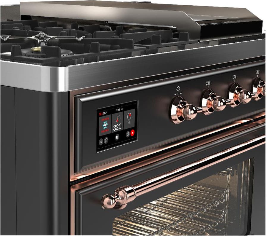 Ilve UM48FSNR3MGPLP Matte Graphite With Copper Trim, Liquid Propane