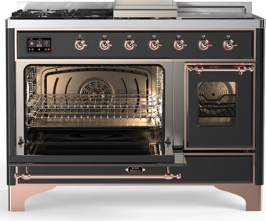 Ilve UM48FSNR3MGP Matte Graphite With Copper Trim, Natural Gas