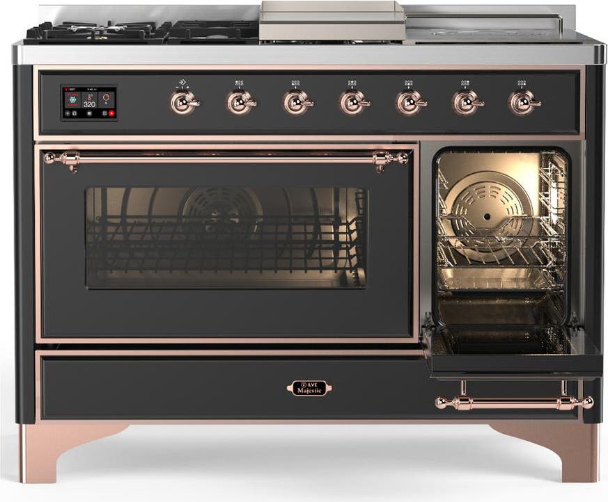 Ilve UM48FSNR3MGP Matte Graphite With Copper Trim, Natural Gas