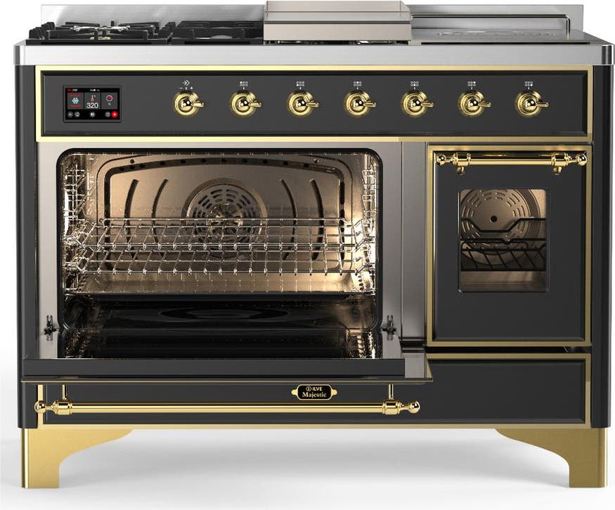 Ilve UM48FSNR3MGG Matte Graphite With Brass Trim, Natural Gas