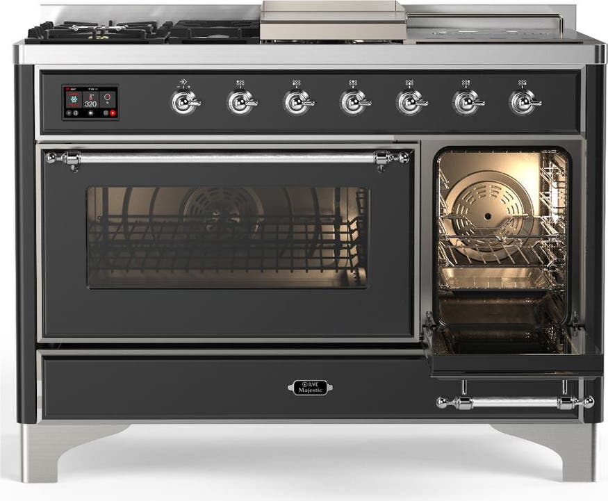 Ilve UM48FSNR3MGC Matte Graphite With Chrome Trim, Natural Gas