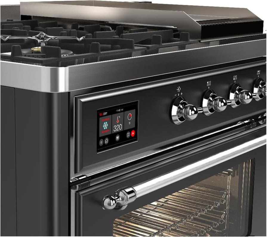 Ilve UM48FSNR3MGC Matte Graphite With Chrome Trim, Natural Gas