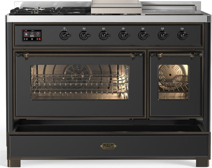 Ilve UM48FSNR3MGBLP Matte Graphite With Burnished Trim, Liquid Propane