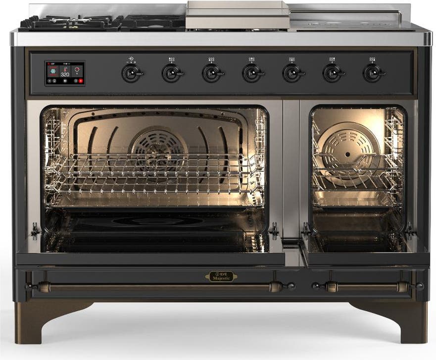 Ilve UM48FSNR3MGB Matte Graphite With Burnished Trim, Natural Gas