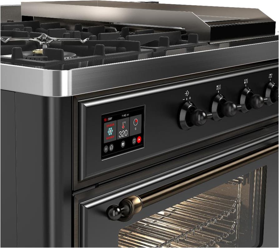 Ilve UM48FSNR3MGB Matte Graphite With Burnished Trim, Natural Gas