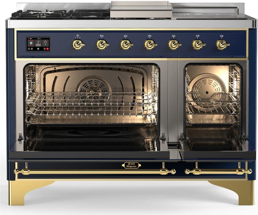 Ilve UM48FSNR3MBGLP Midnight Blue With Brass Trim, Liquid Propane