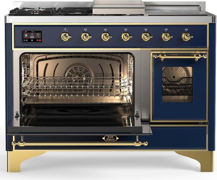 Ilve UM48FSNR3MBGLP Midnight Blue With Brass Trim, Liquid Propane