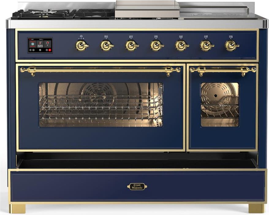 Ilve UM48FSNR3MBGLP Midnight Blue With Brass Trim, Liquid Propane