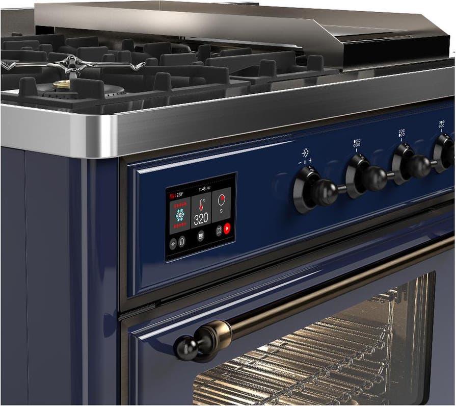 Ilve UM48FSNR3MBBLP Midnight Blue With Burnished Trim, Liquid Propane