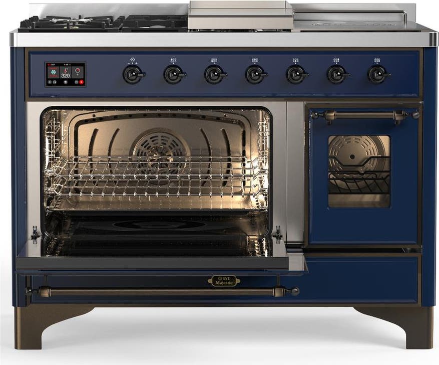 Ilve UM48FSNR3MBB Midnight Blue With Burnished Trim, Natural Gas