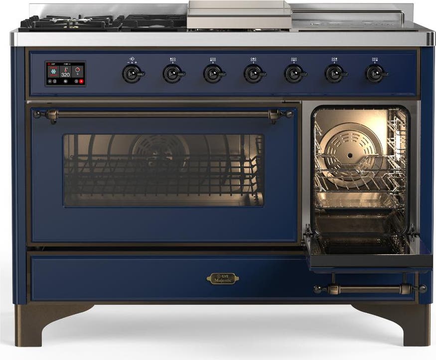Ilve UM48FSNR3MBB Midnight Blue With Burnished Trim, Natural Gas