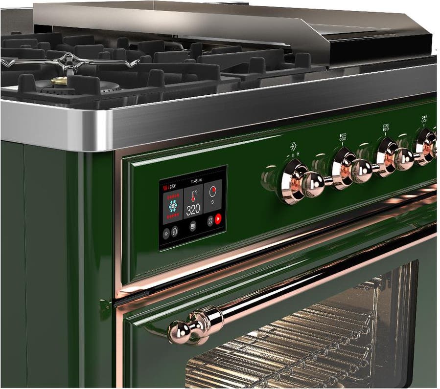Ilve UM48FSNR3EGPLP Emerald Green With Copper Trim, Liquid Propane