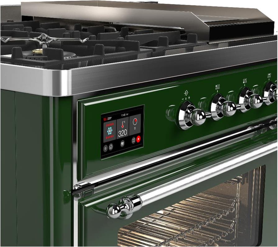 Ilve UM48FSNR3EGC Emerald Green With Chrome Trim, Natural Gas